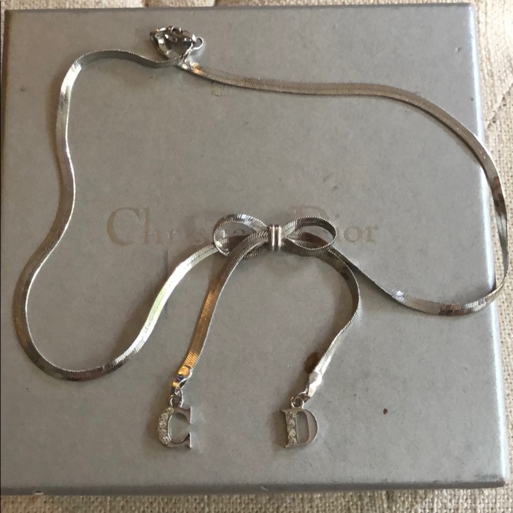 Authentic Christian Dior Bow Necklace